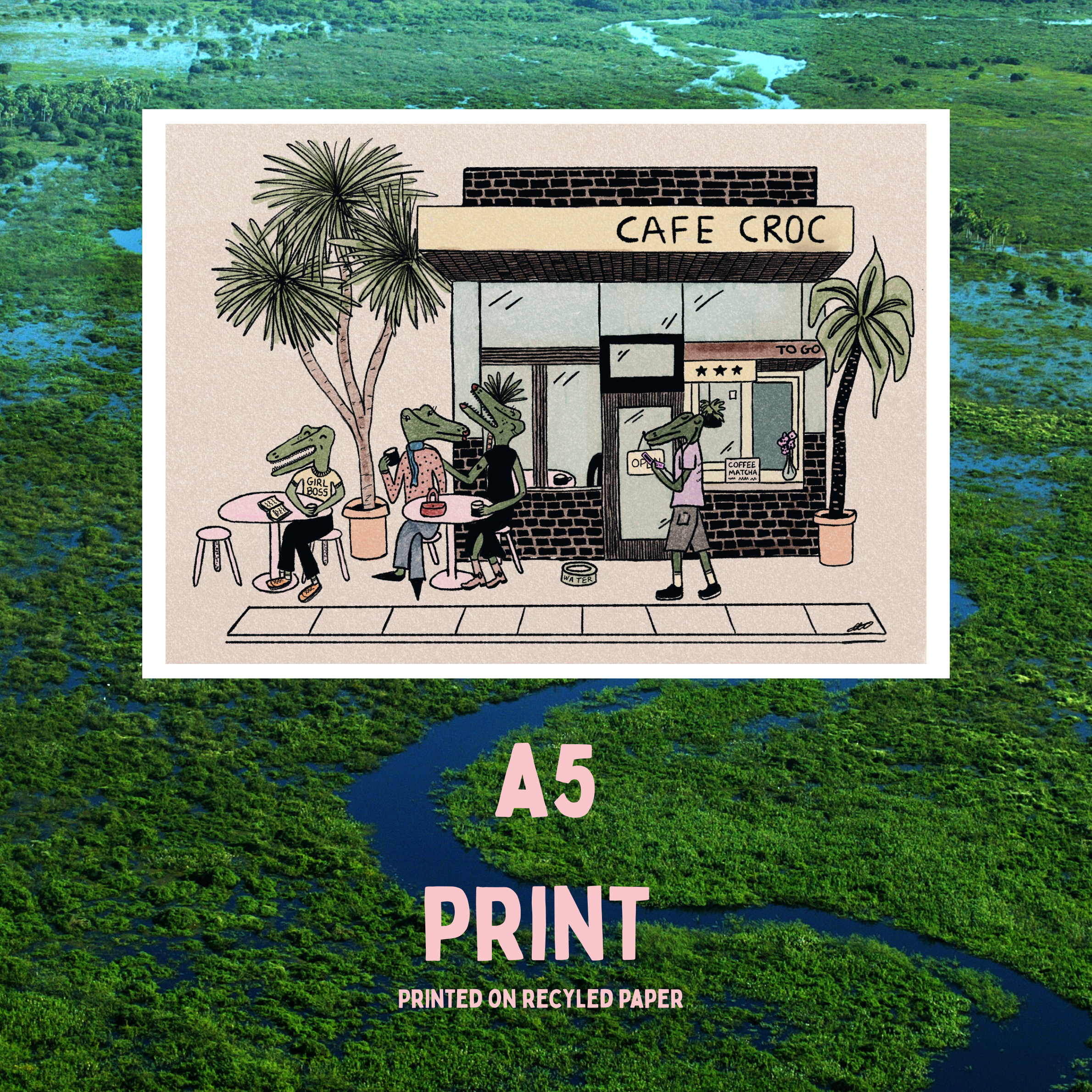 Cafe Croc Print - A5