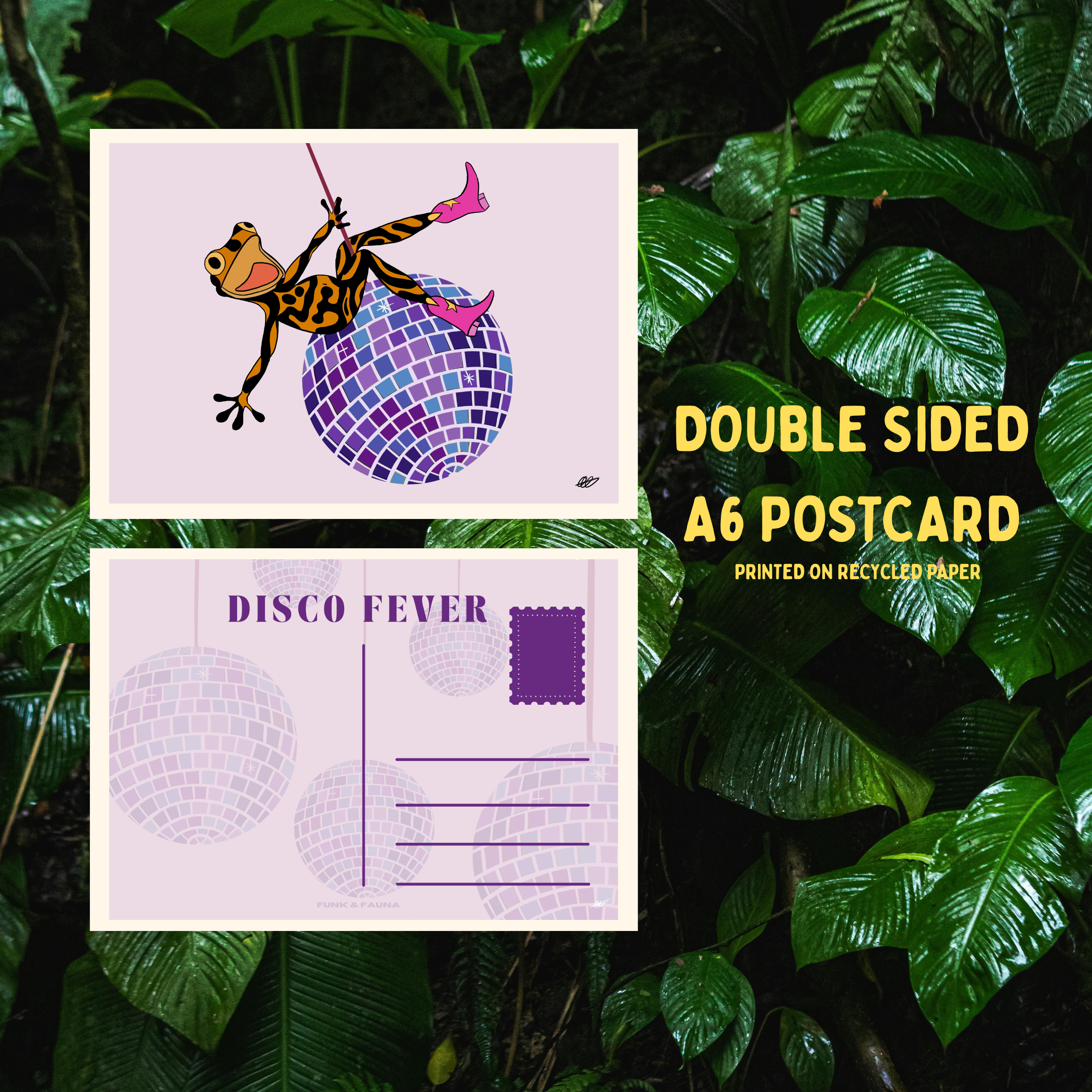 Poison Disco Frog Postcard - A6