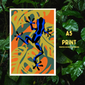 Blue Poison Dart Frog Print - A5